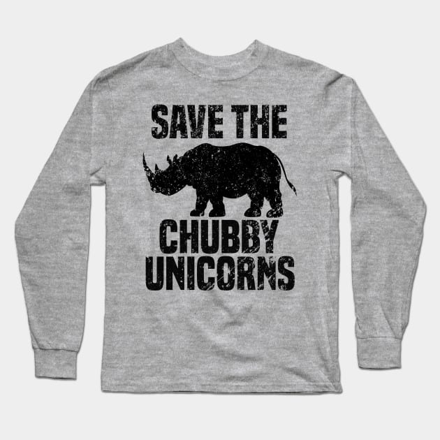Save the chubby unicorns Long Sleeve T-Shirt by pachyderm1